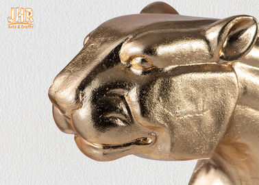 الذهب ورقة بوليريسين ليوبارد النحت الألياف الزجاجية الحيوان الجدول تمثال التماثيل