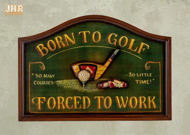 ديكور المنزل العتيقة علامات الجدار الخشبي نادي الغولف جدار الفن علامات 3D علامات جدار الجولف