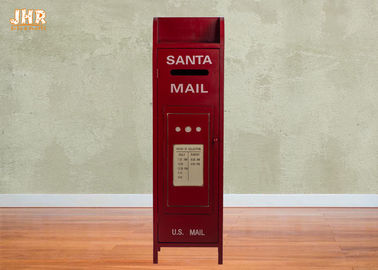 خزائن الأرضية الخشبية المزخرفة خزانة خشبية اللون الأحمر صندوق البريد MDF رفوف التخزين