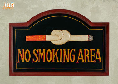 ممنوع التدخين جدار خشبي علامات اللوحة اليد