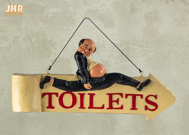 مضحك علامات المرحاض بوليريسين تمثال تمثال الراتنج الحائط علامة بار تسجيل ديكور