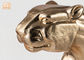 130cm ديكور النحت الفهد مع أوراق الذهب بوليريسين تمثال الحيوان