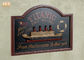ديكور الخشب جدار ديكور التذكارية لوحات تيتانيك جدار خشبي حانة تسجيل الراتنج السفينة