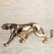 ديكور الحيوان الراتنج ليوبارد تمثال بوليريسين التماثيل الحيوانية الألياف الزجاجية الذهب ورقة النهاية