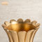 أصيص نباتات من الألياف الزجاجية أدوات تزيين منزلية مع لمسة نهائية ذهبية